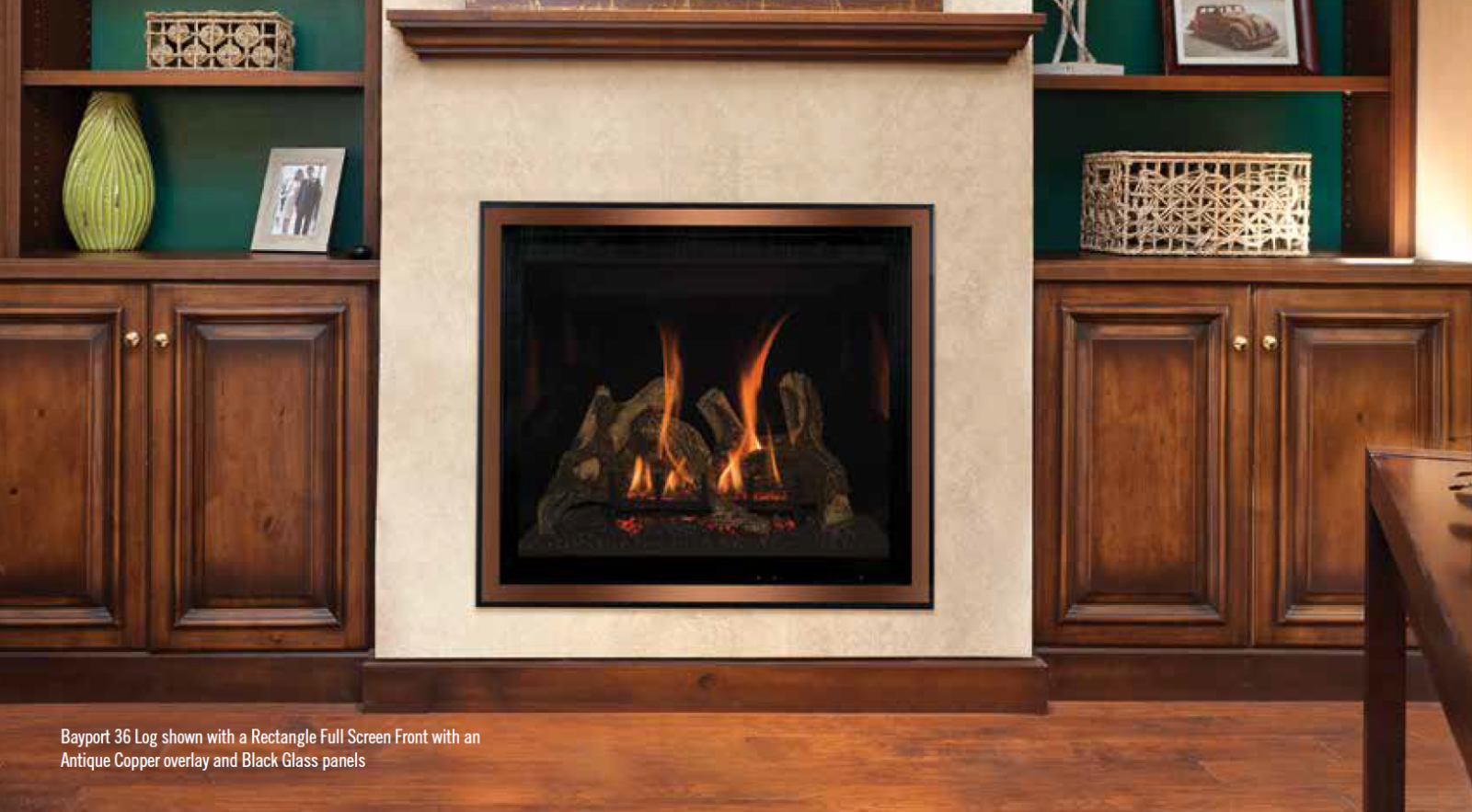 Kozy Heat Bayport 36 Log Gas Fireplace - NG with Traditional Logs